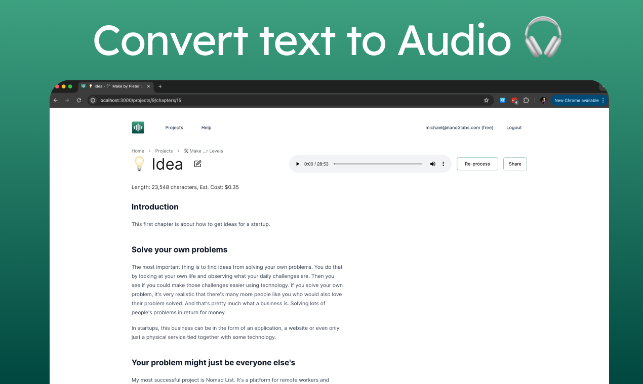 startuptile AudiowaveAI-Convert text to audiobook-quality sound