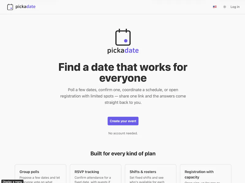 Pickadate screenshot 1