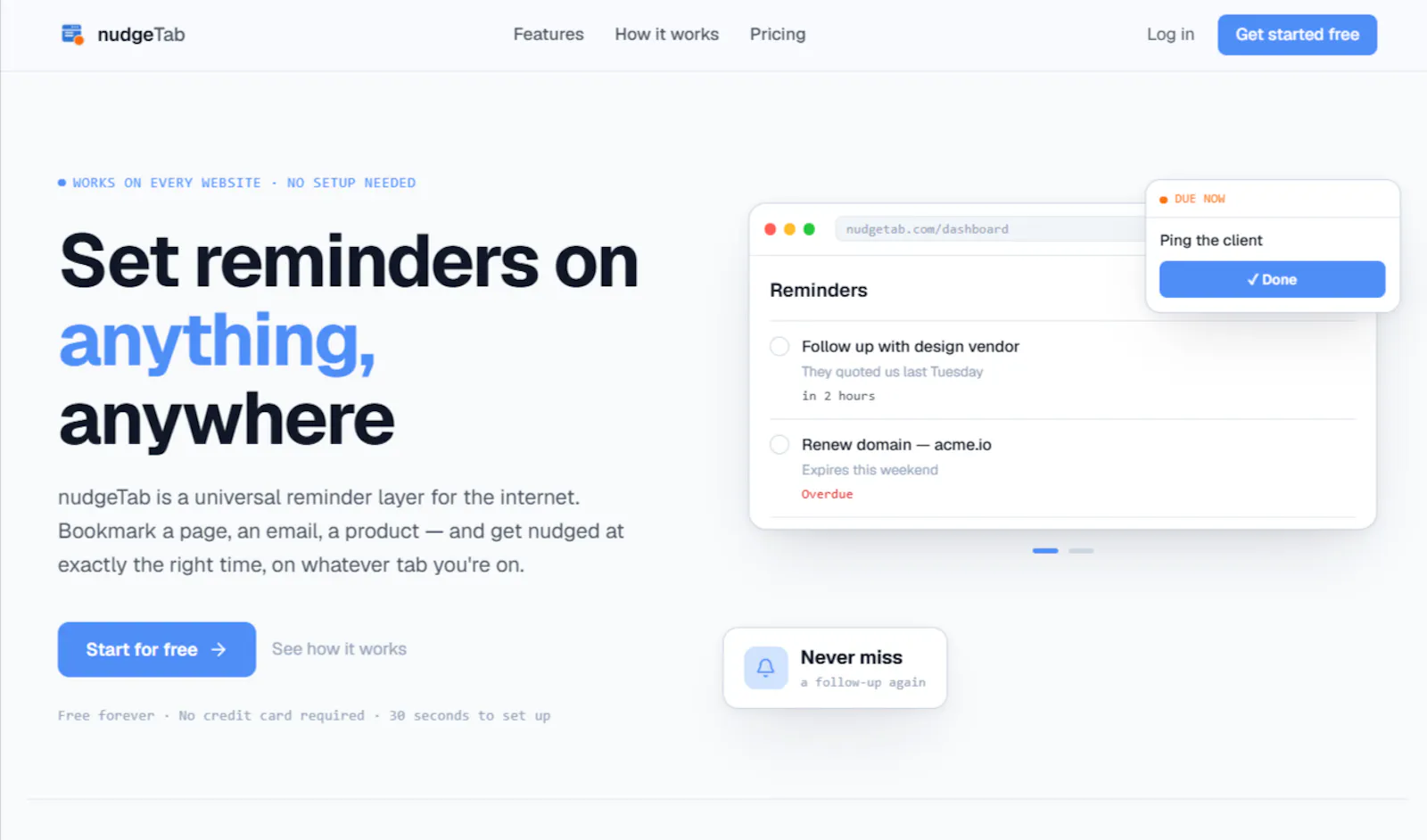 nudgeTab screenshot 1
