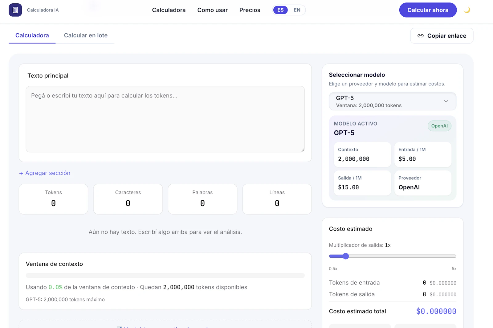 Calculadora de Tokens IA screenshot 3