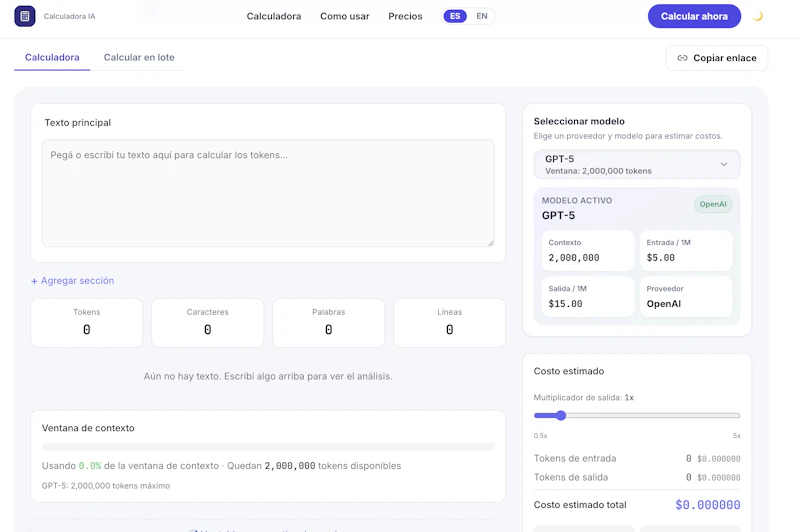 Calculadora de Tokens IA screenshot 3