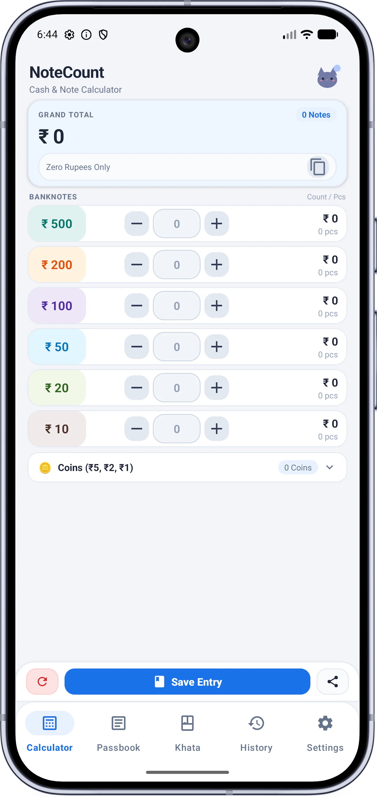 NoteCount - Cash Calculator & Khata screenshot 1