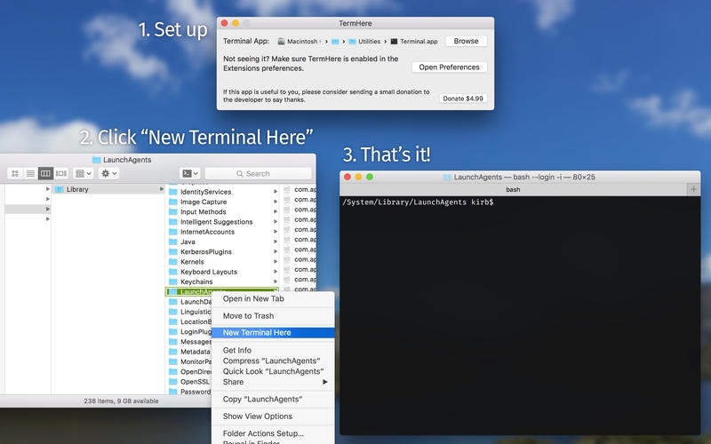 open terminal from finder