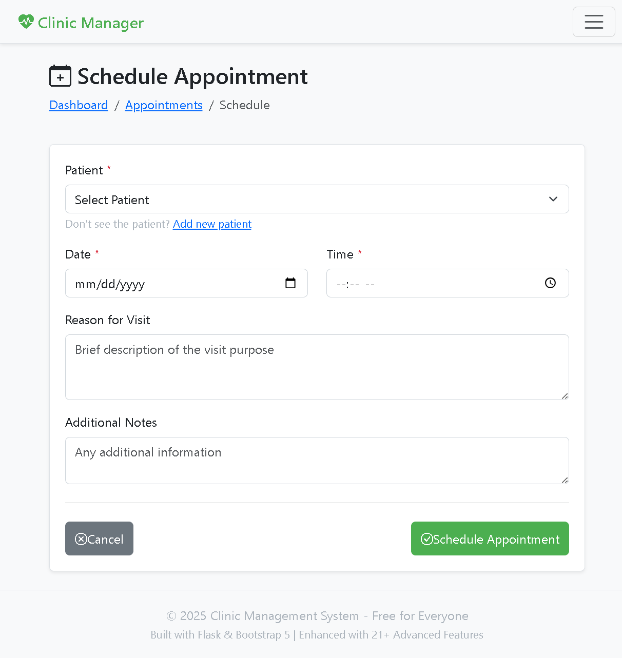 Clinic Management Website - Screenshot 3 showing product features and functionality