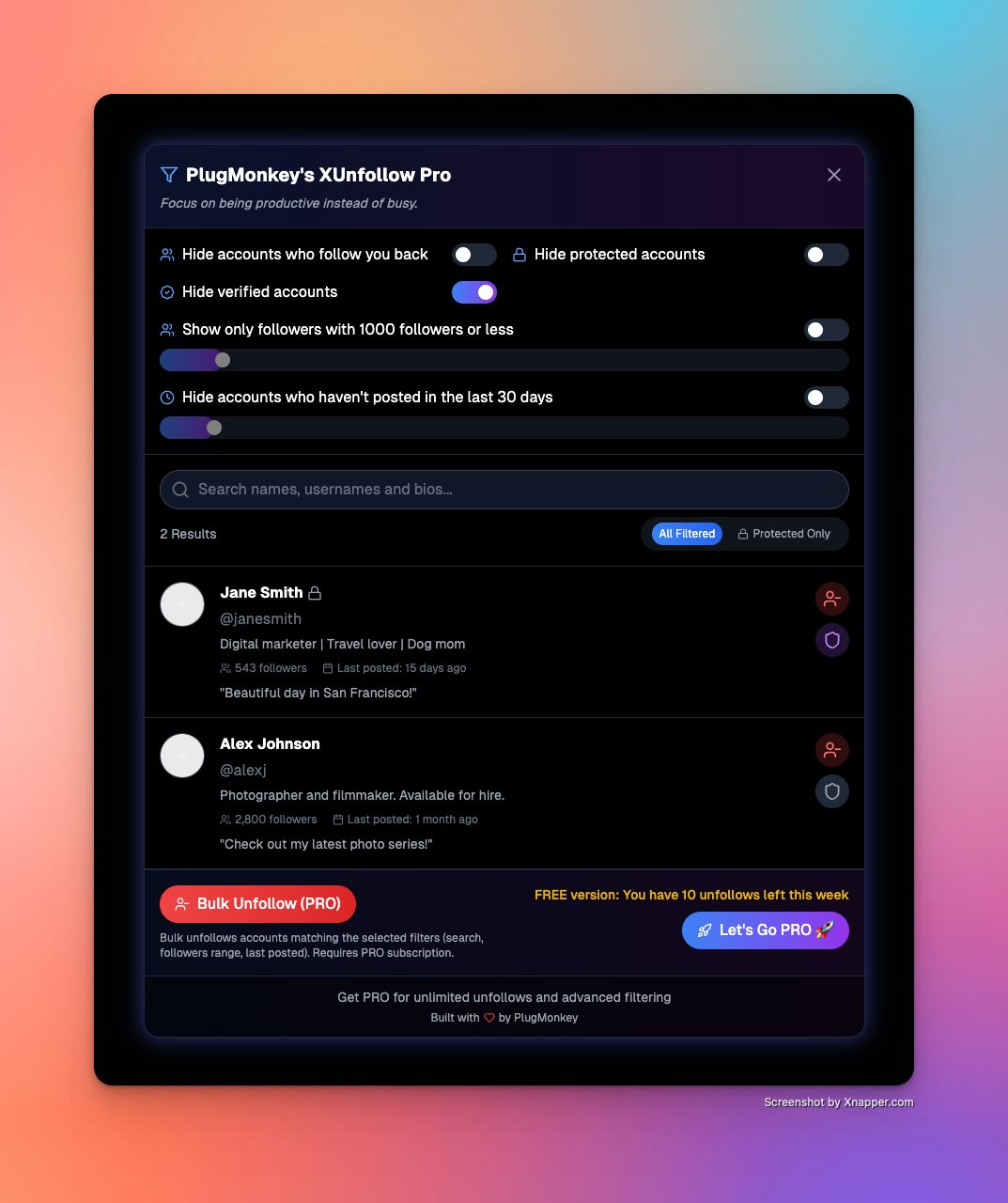 PlugMonkey's X (Twitter) เลิกติดตาม Pro media 2