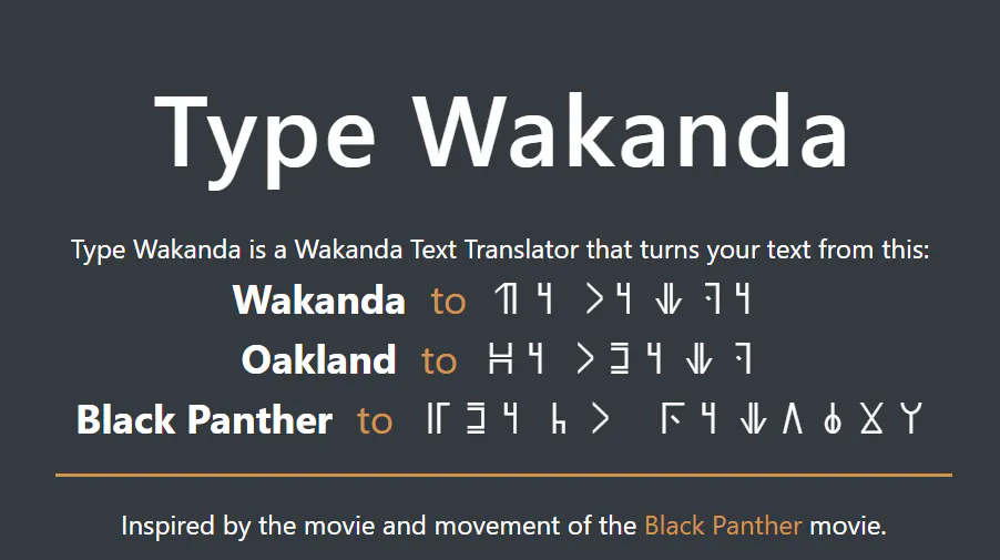 Type Wakanda Image