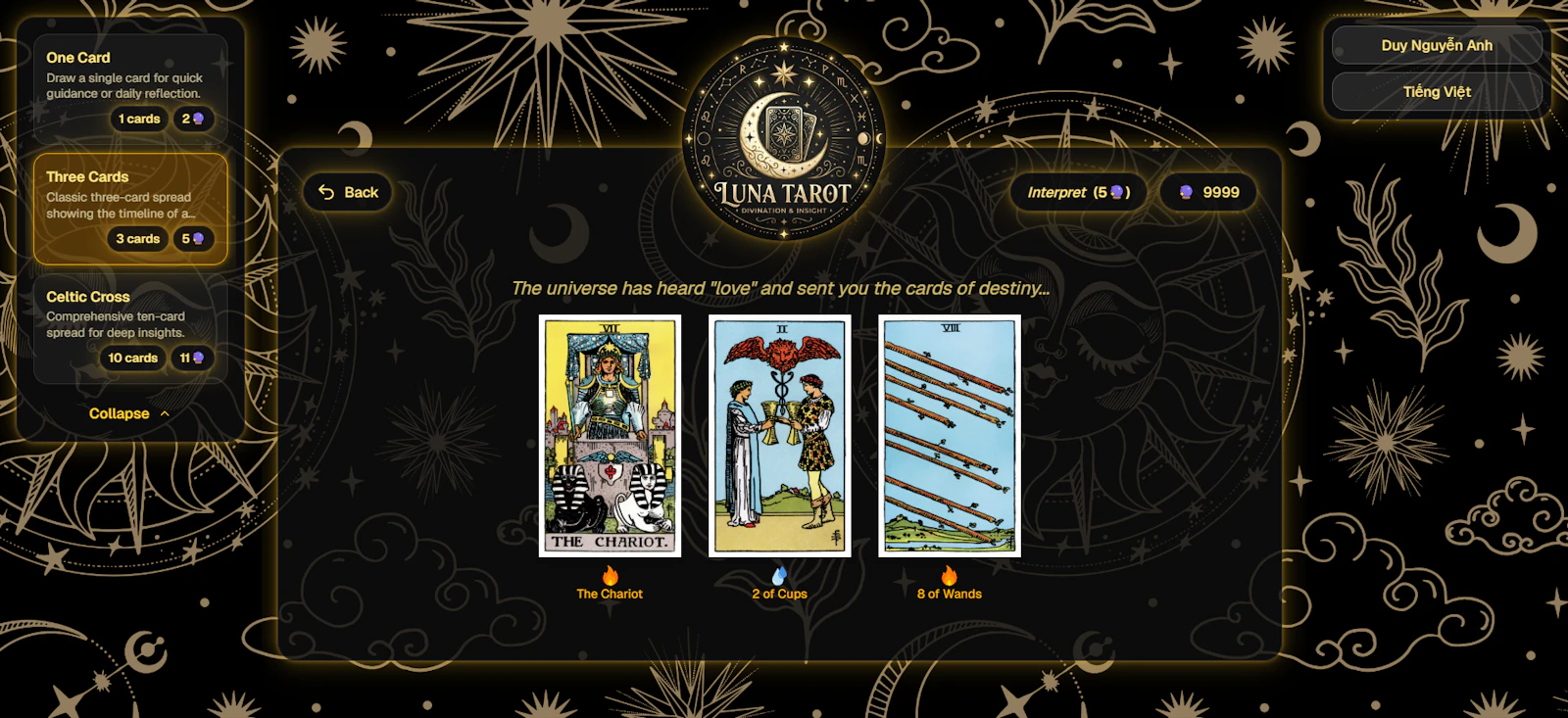 Luna Tarot screenshot 2