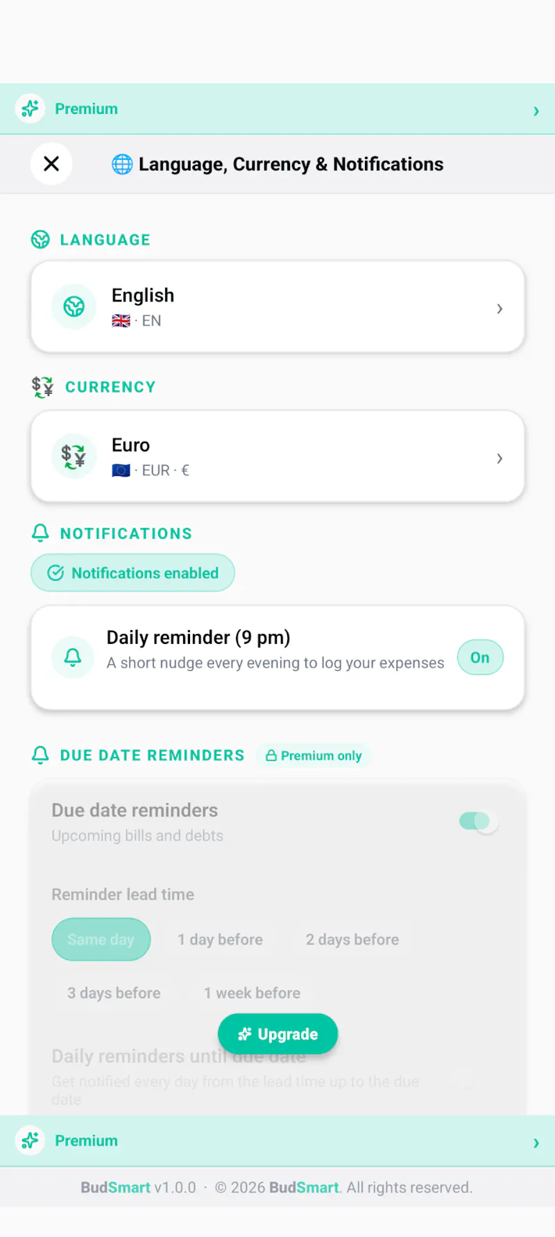 First BudSmart launch screenshot 7