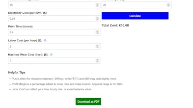 3D Print Cost Estimator gallery image