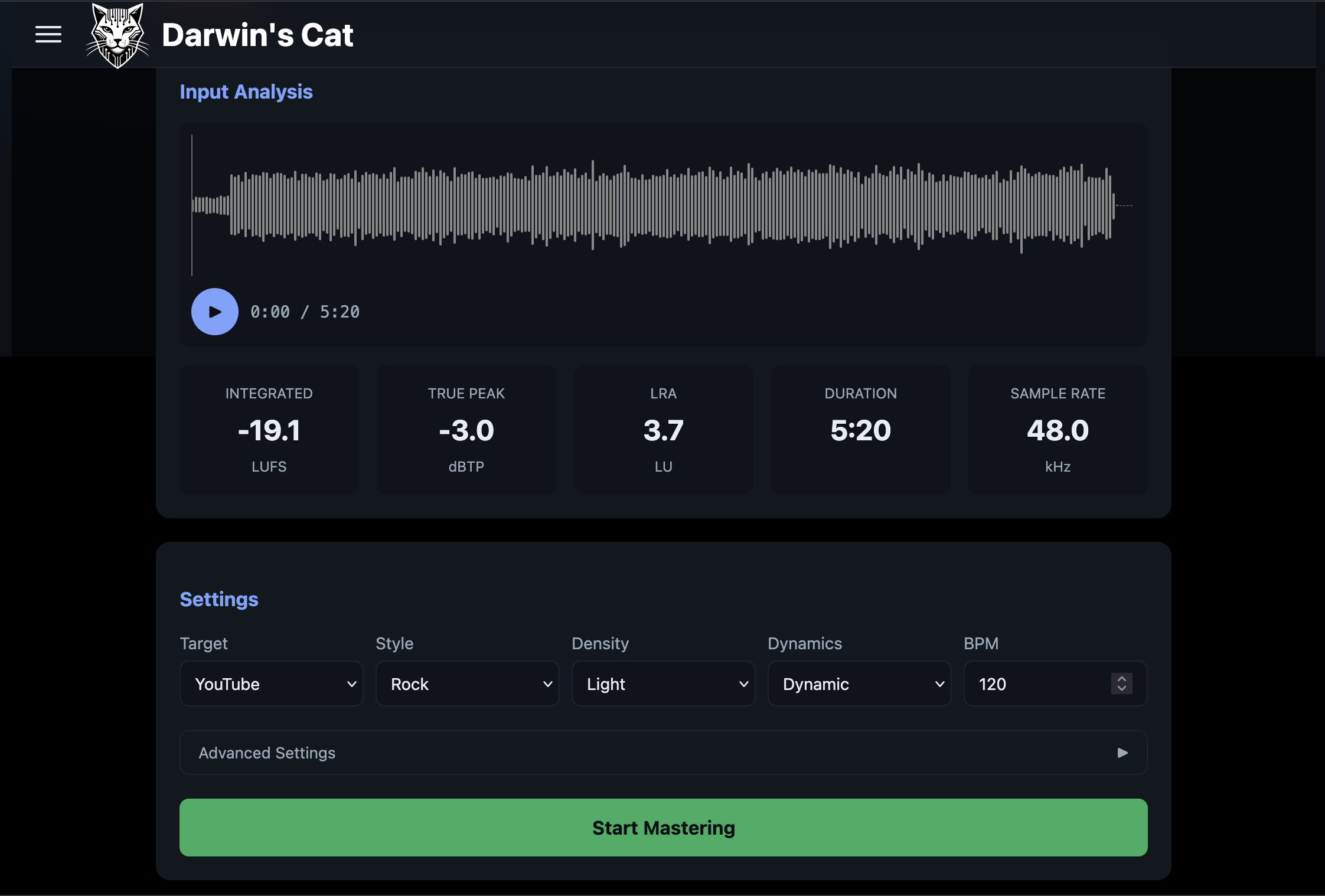Free Online Audio Mastering Tool gallery image