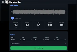 Free Online Audio Mastering Tool gallery image