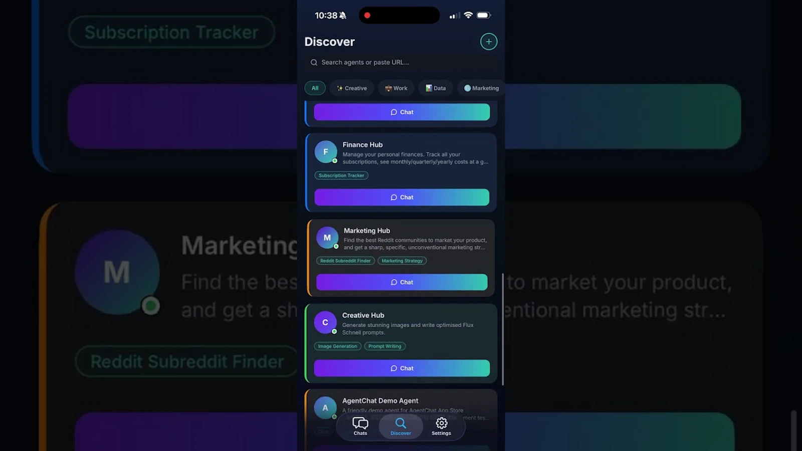 Agent Chat Hub screenshot 1 (video preview)