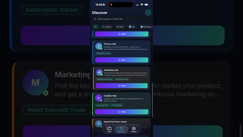Agent Chat Hub screenshot 1 (video preview)