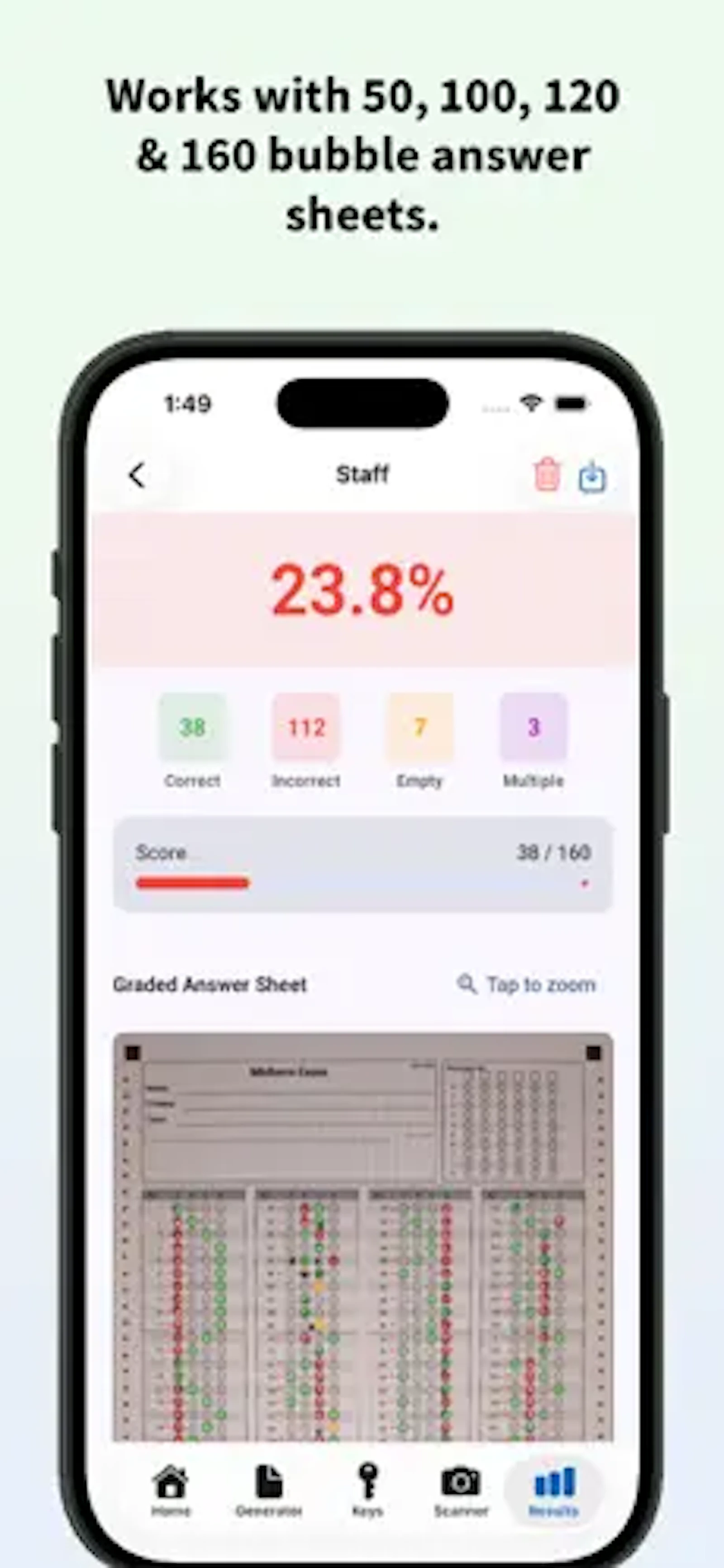 OMR Sheet Scanner and Grader screenshot 1