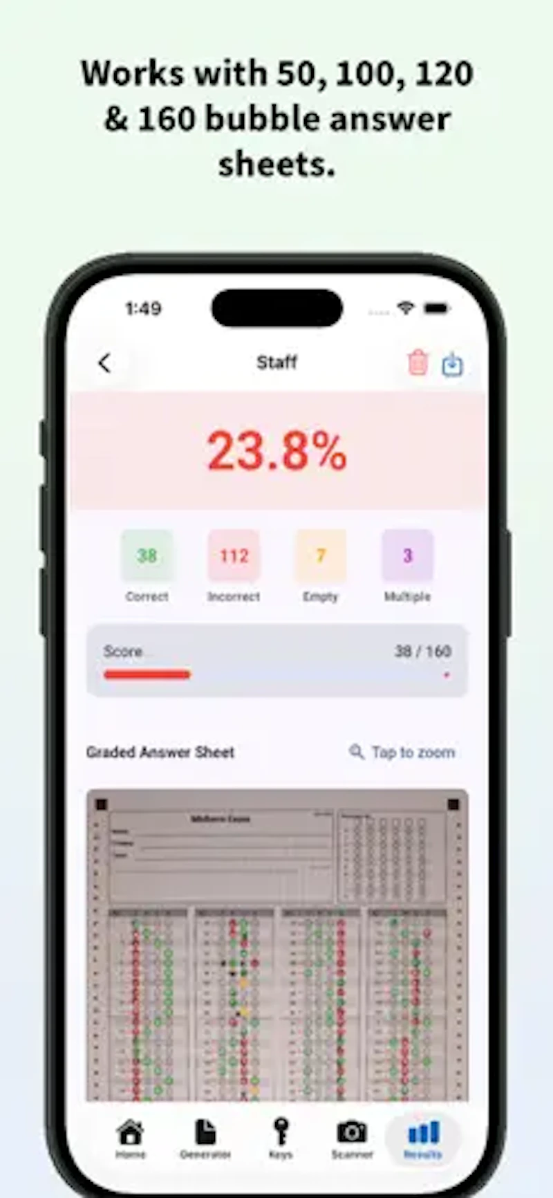 OMR Sheet Scanner and Grader screenshot 1