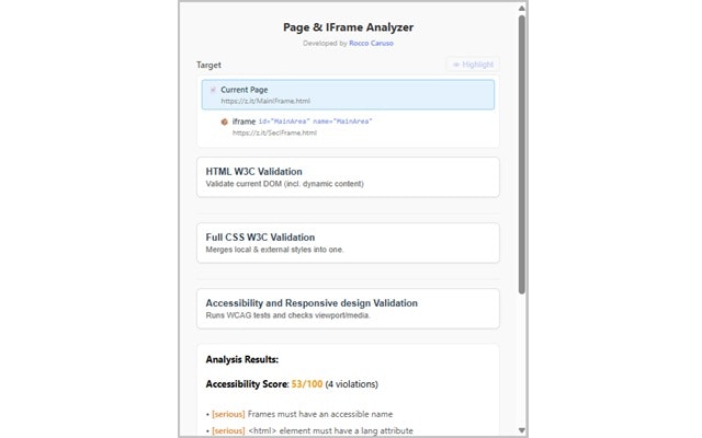 Page & IFrame Analyzer