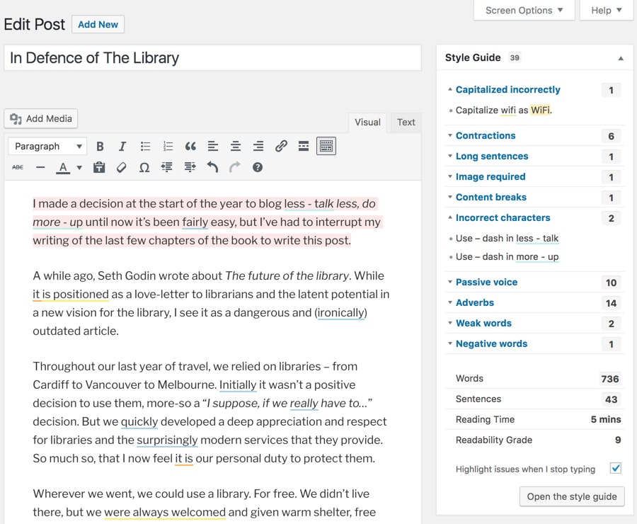Editorial Style Guide Checker - Editist WordPress Plugin gallery image