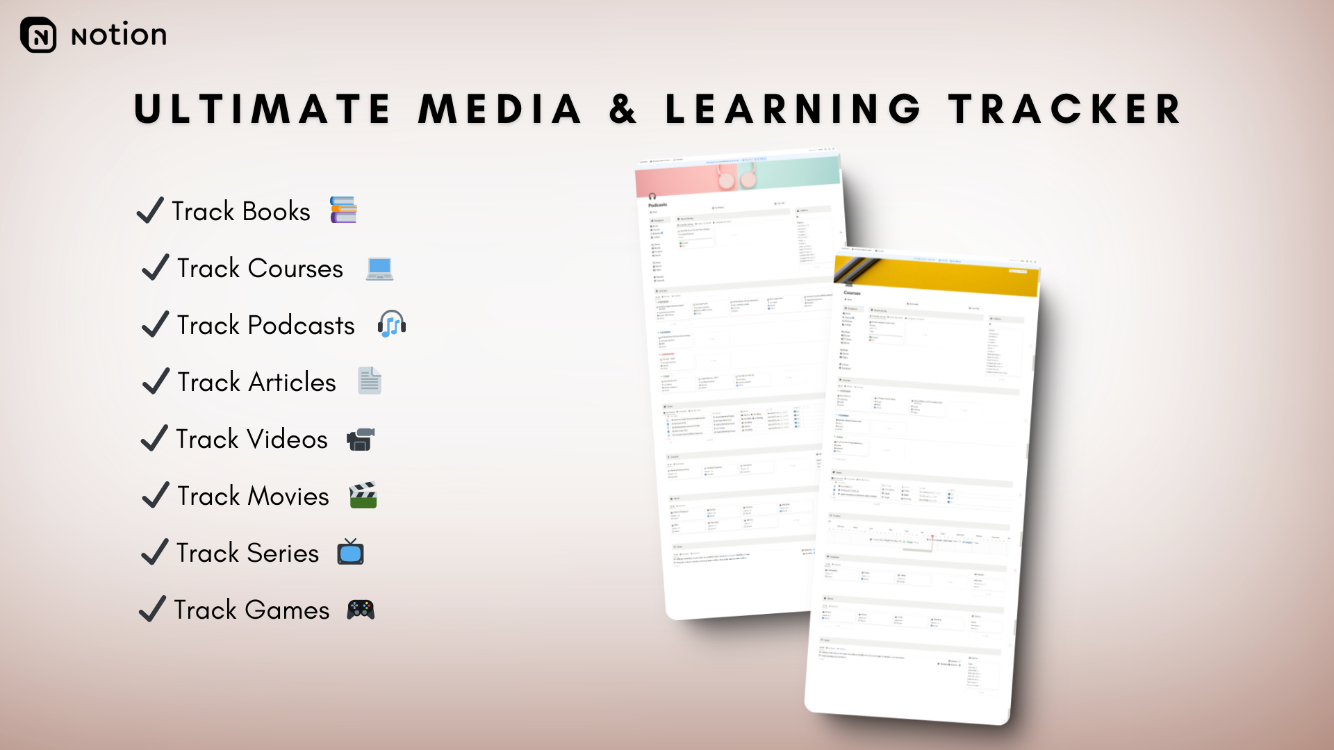 Ultimate Media & Learning Tracker - พิชิตความยุ่งเหยิงของสื่อของคุณได้อย่างง่ายดาย! media 2