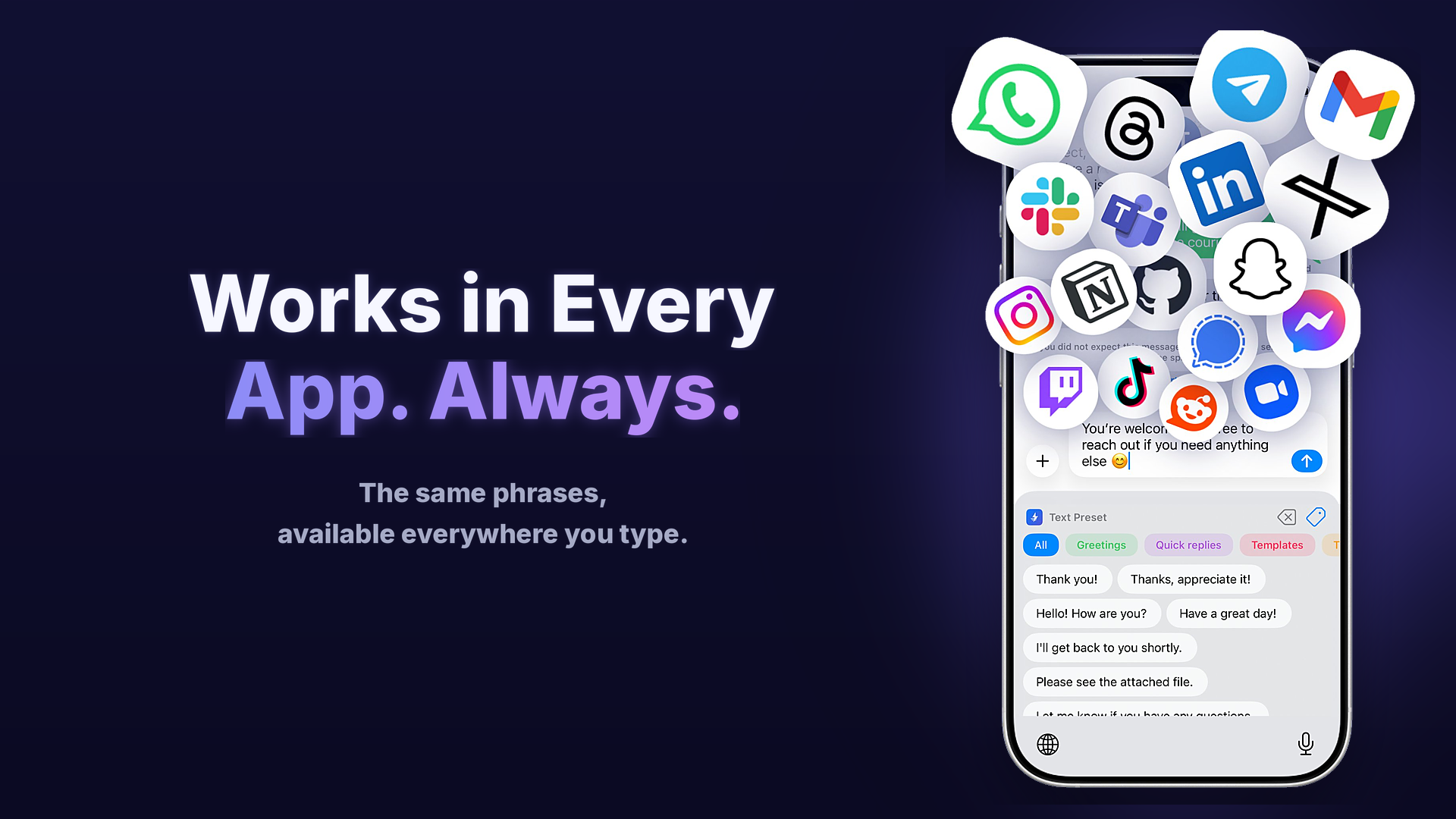 Text Preset: Keyboard Phrases gallery image