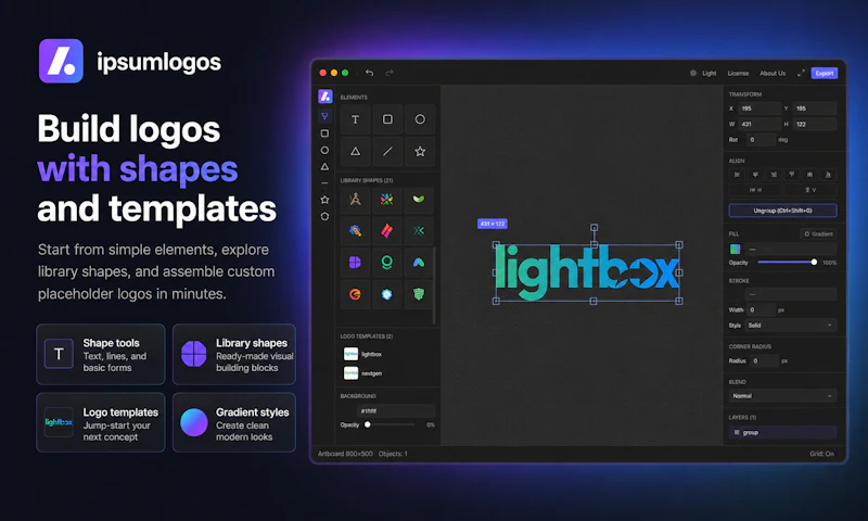 Ipsumlogos — Free Online Logo Editor screenshot 2