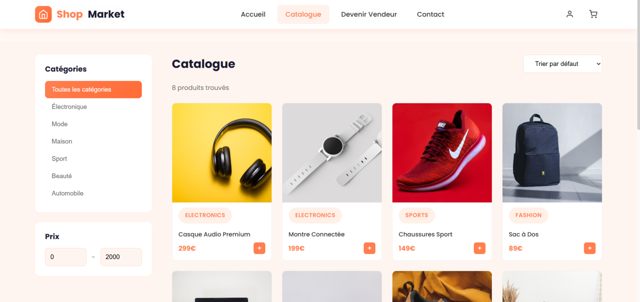 ShopMarket - Screenshot 2 showing product features and functionality