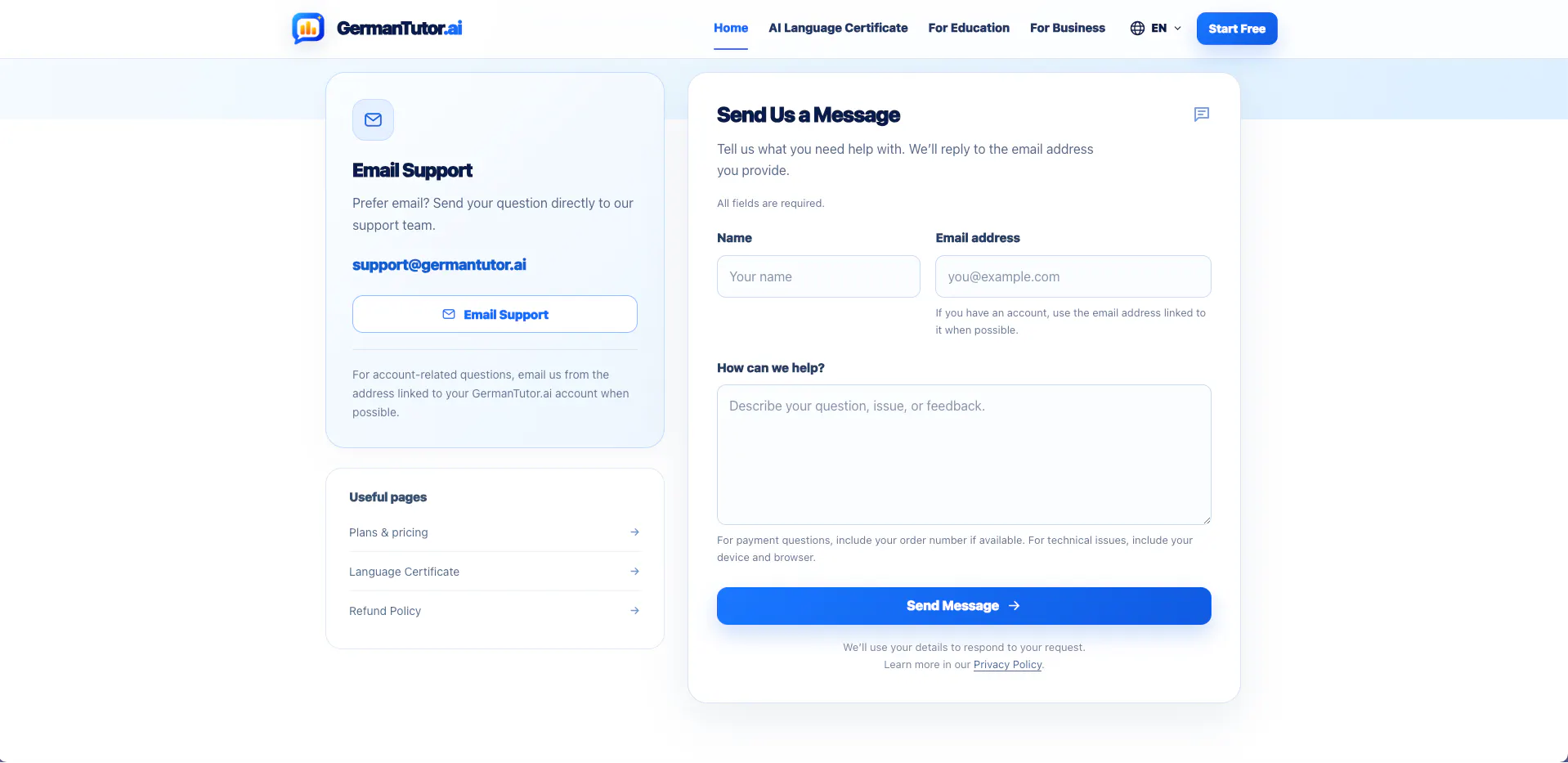 GermanTutor.ai -  free AI German tutor gallery image