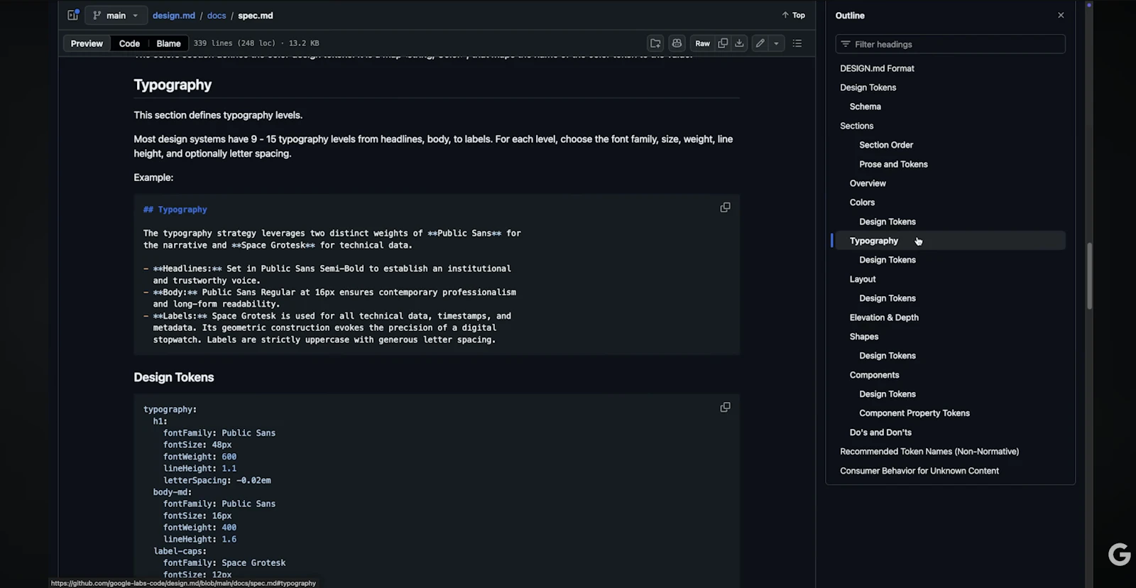 DESIGN.md by Google Stitch screenshot 5