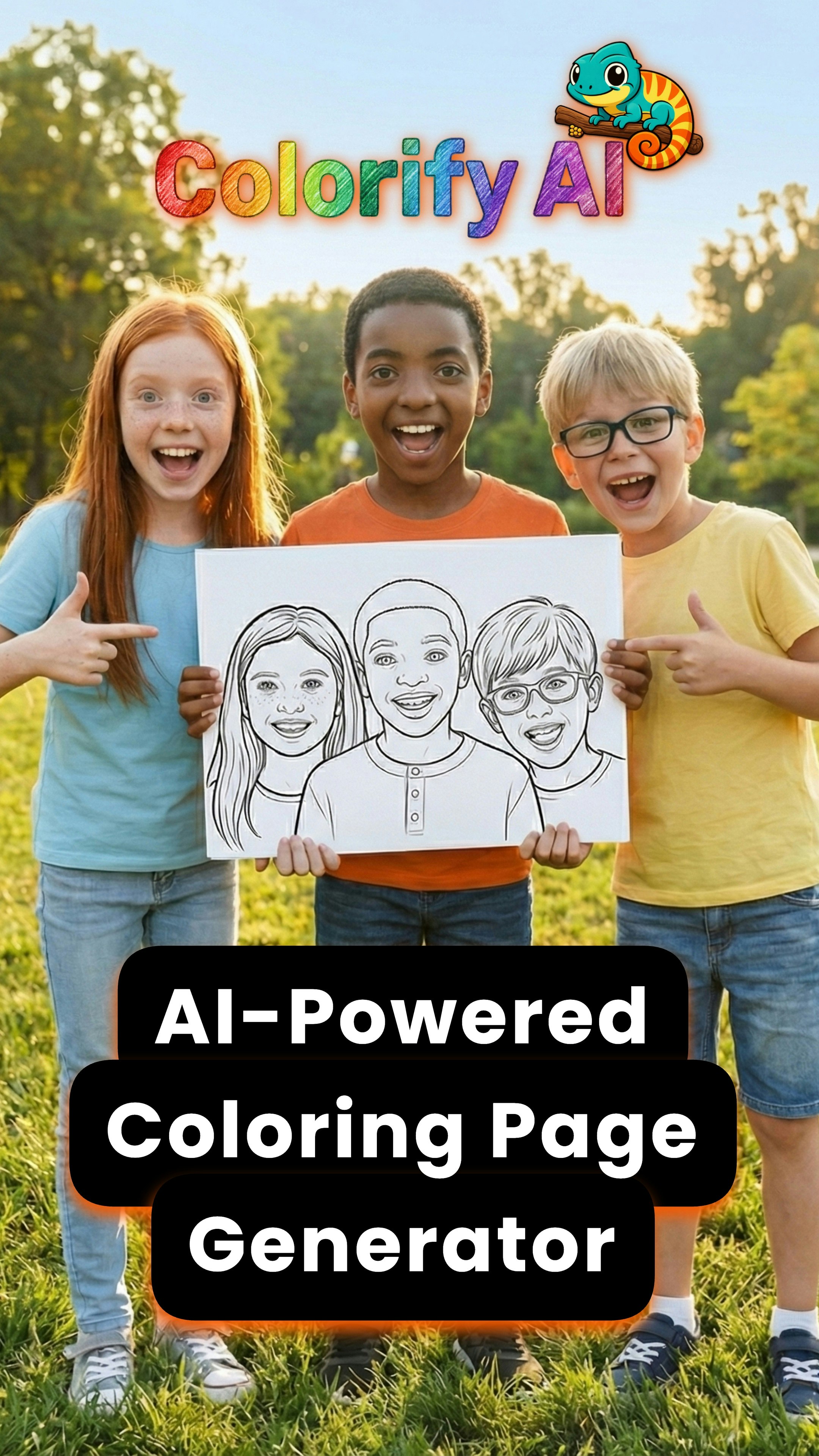 Colorify AI: Coloring Page Generator - Main product screenshot demonstrating key features and user interface