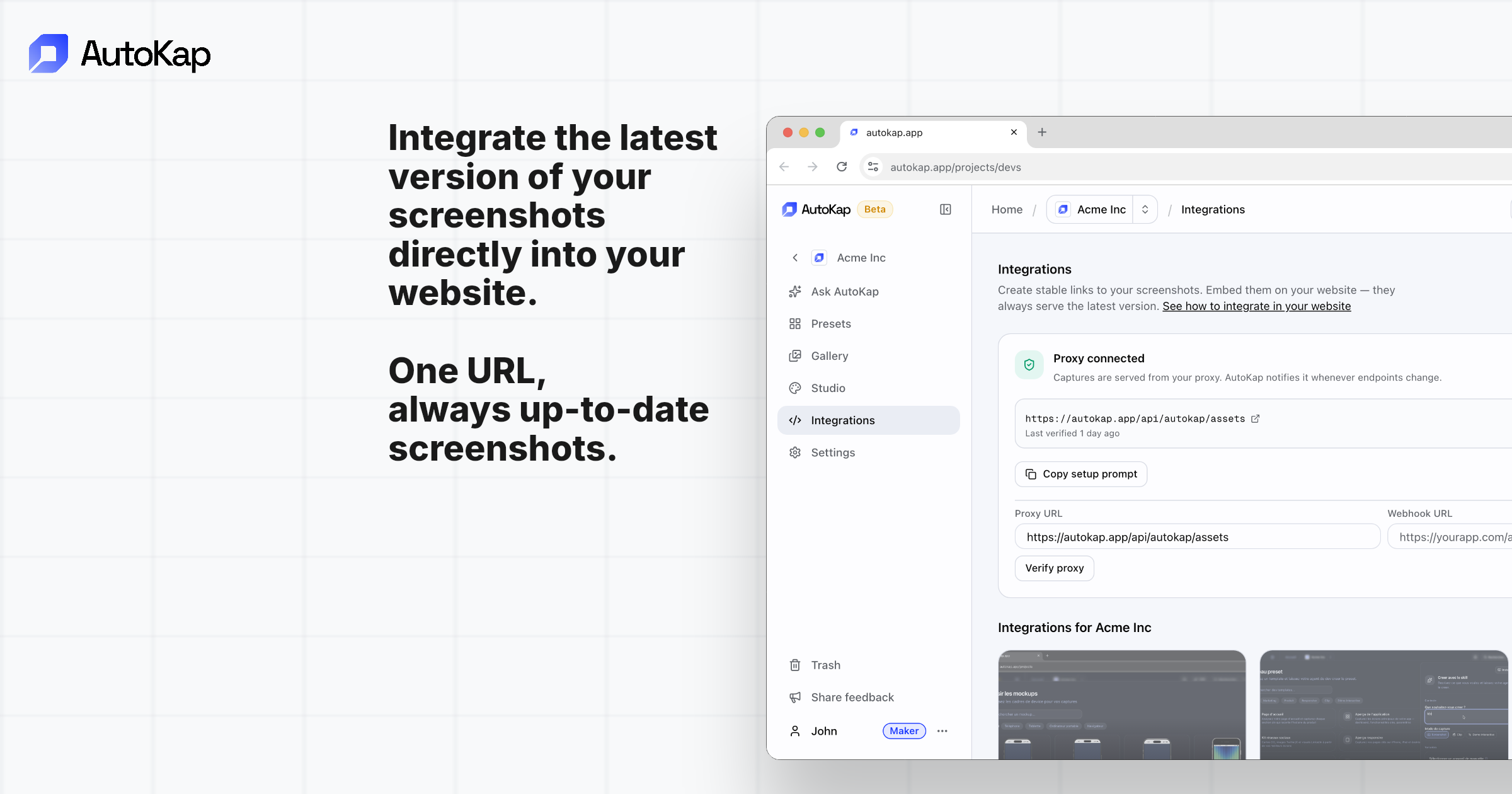 AutoKap — Automated Screenshots for SaaS gallery image