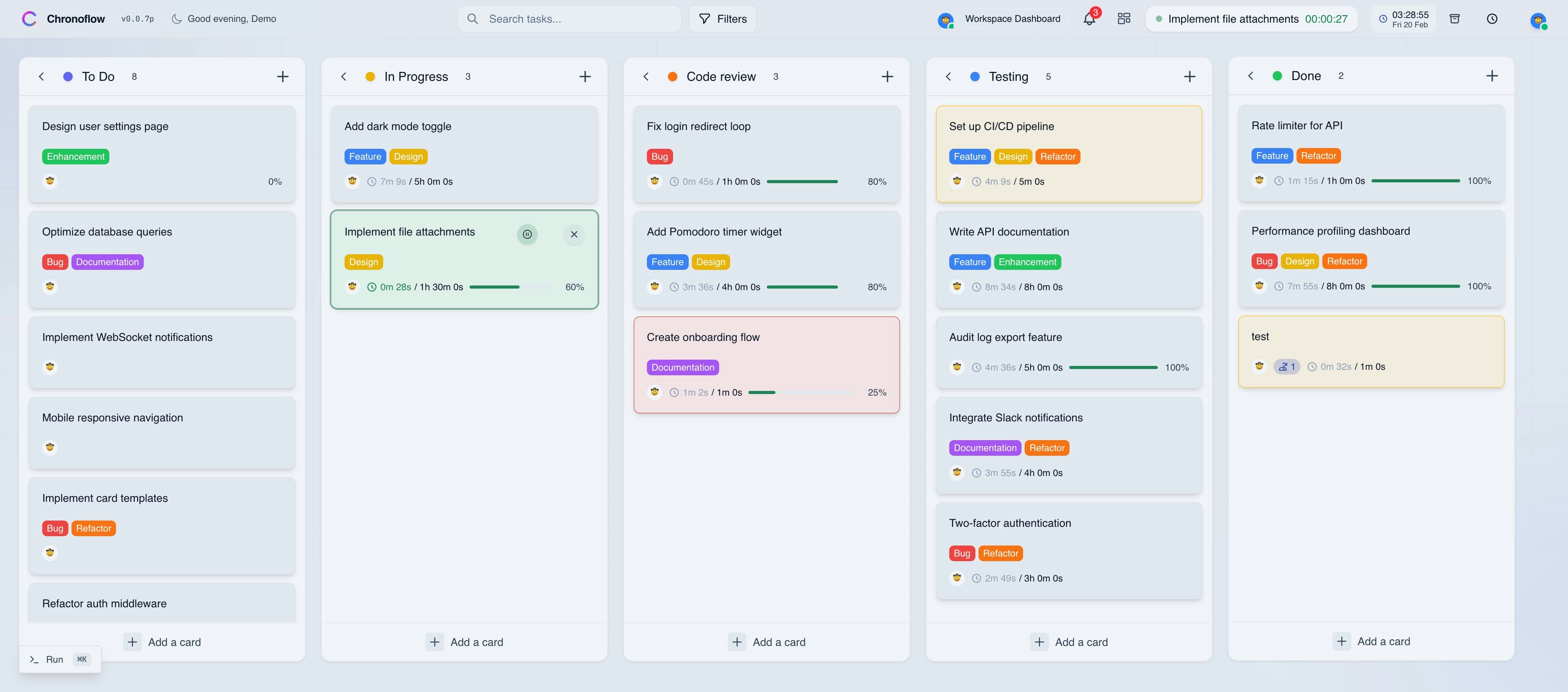 Chronoflow.pro - Screenshot 2 showing product features and functionality