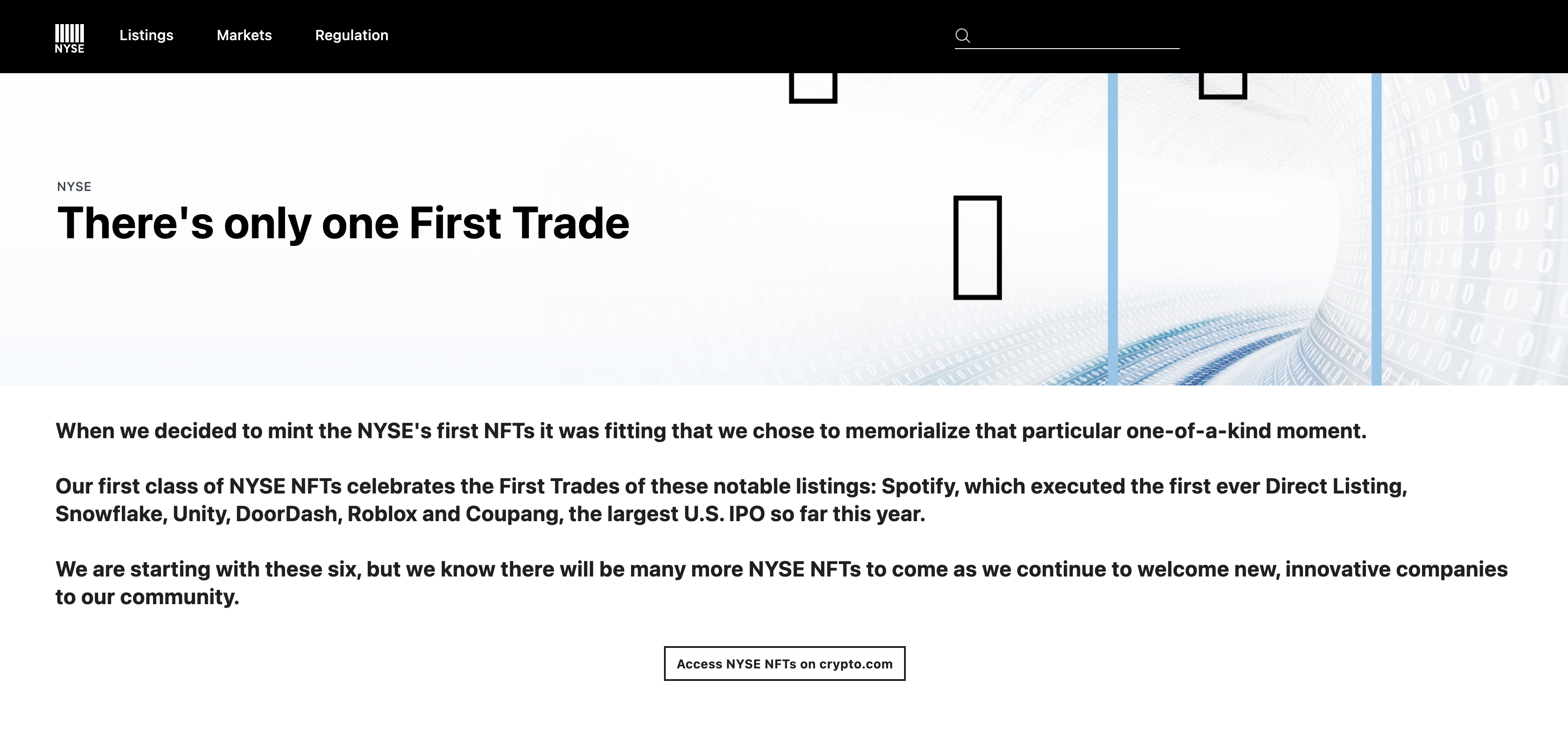 NYSE First Trade NFTs gallery image