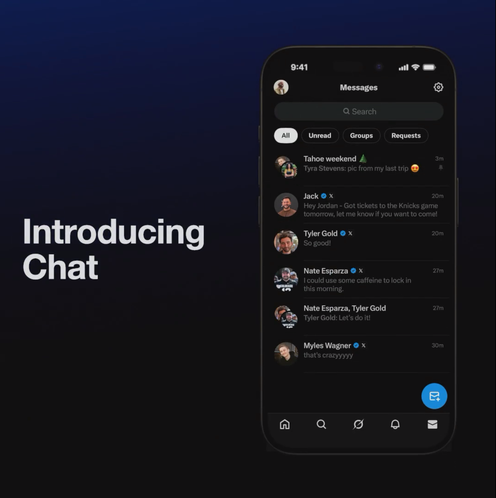 Chat by X - Main screenshot showing features and interface