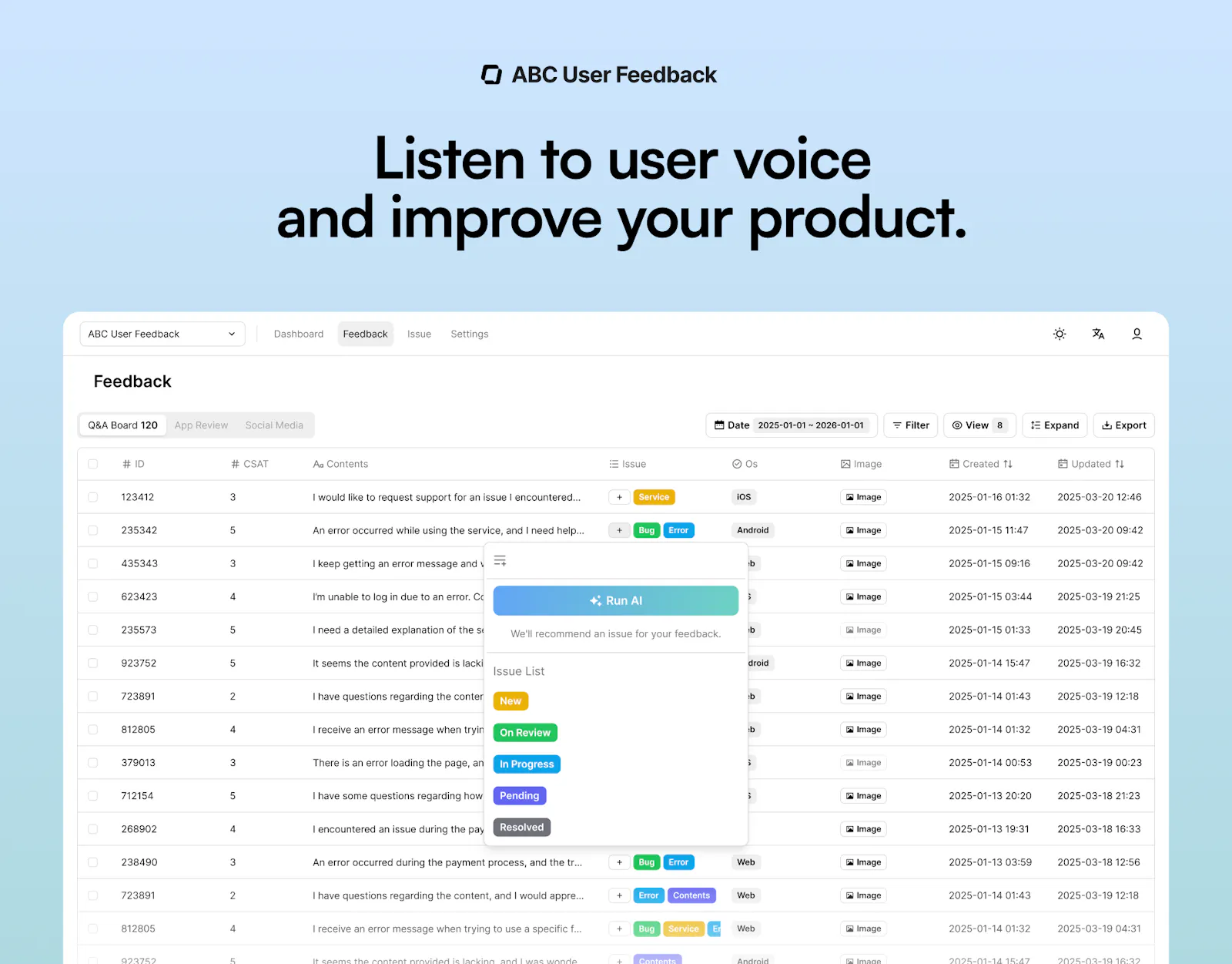 ABC User Feedback screenshot 3