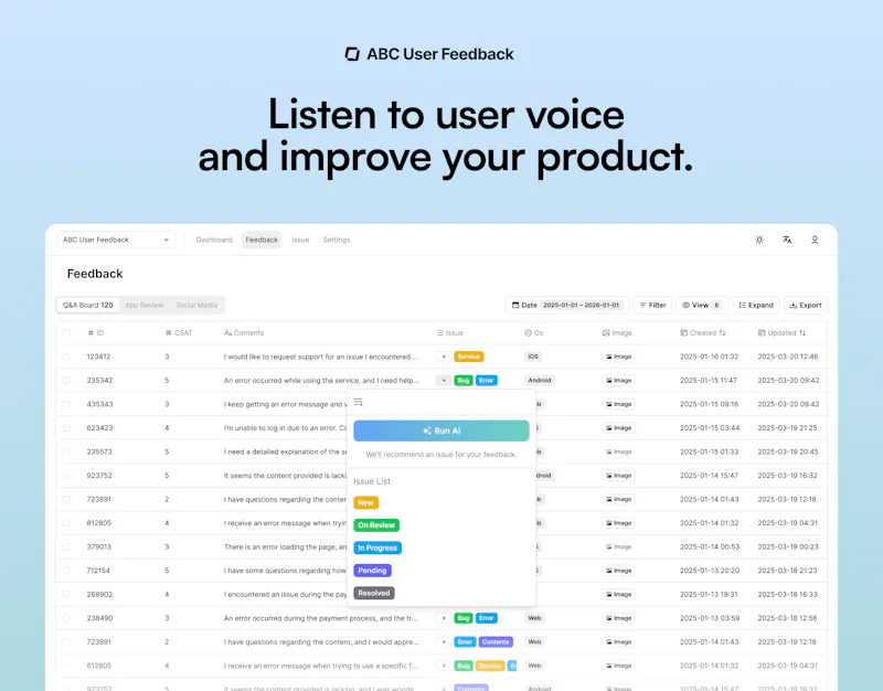 ABC User Feedback screenshot 3