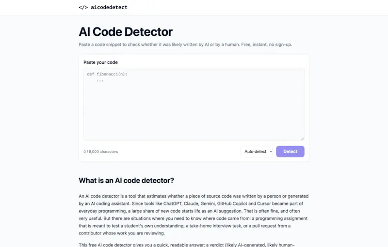 AI Code Detector screenshot 1