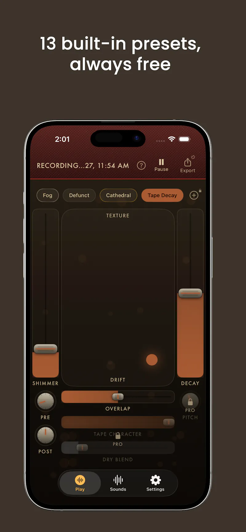 DriftTapePro: Granular Synthesizer screenshot 2