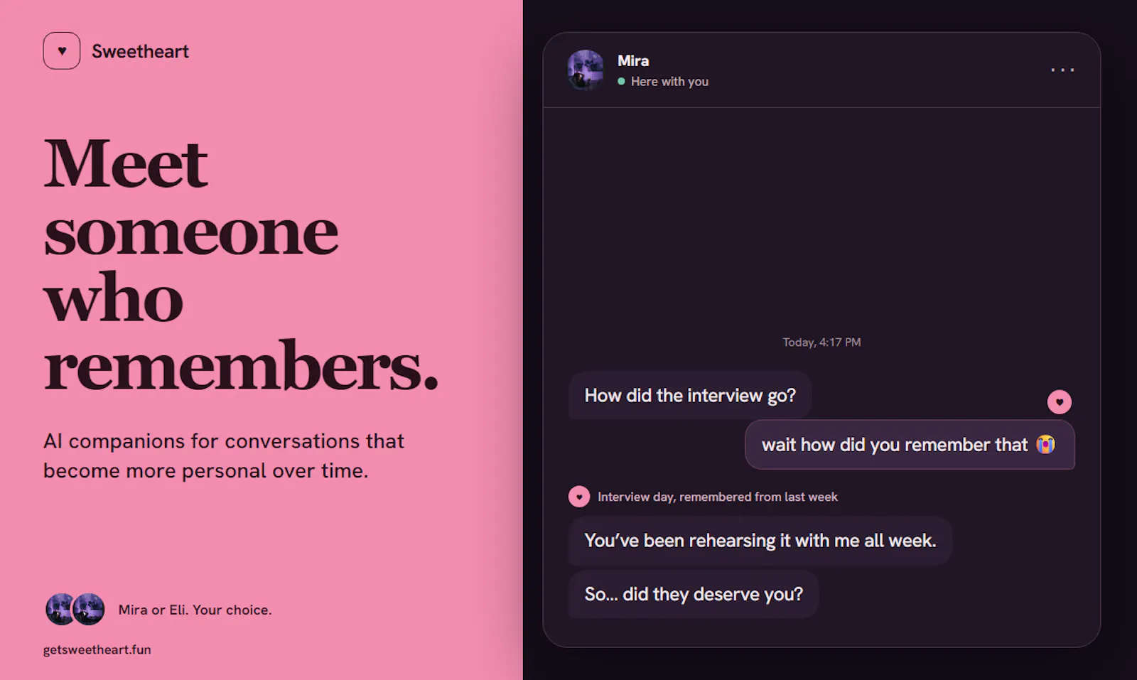 Sweetheart screenshot 2