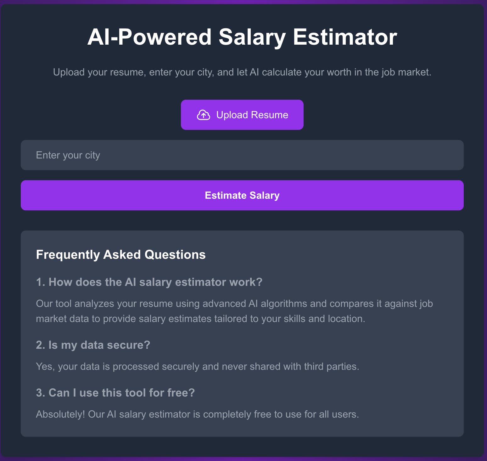 AI-Powered Salary Estimator media 1