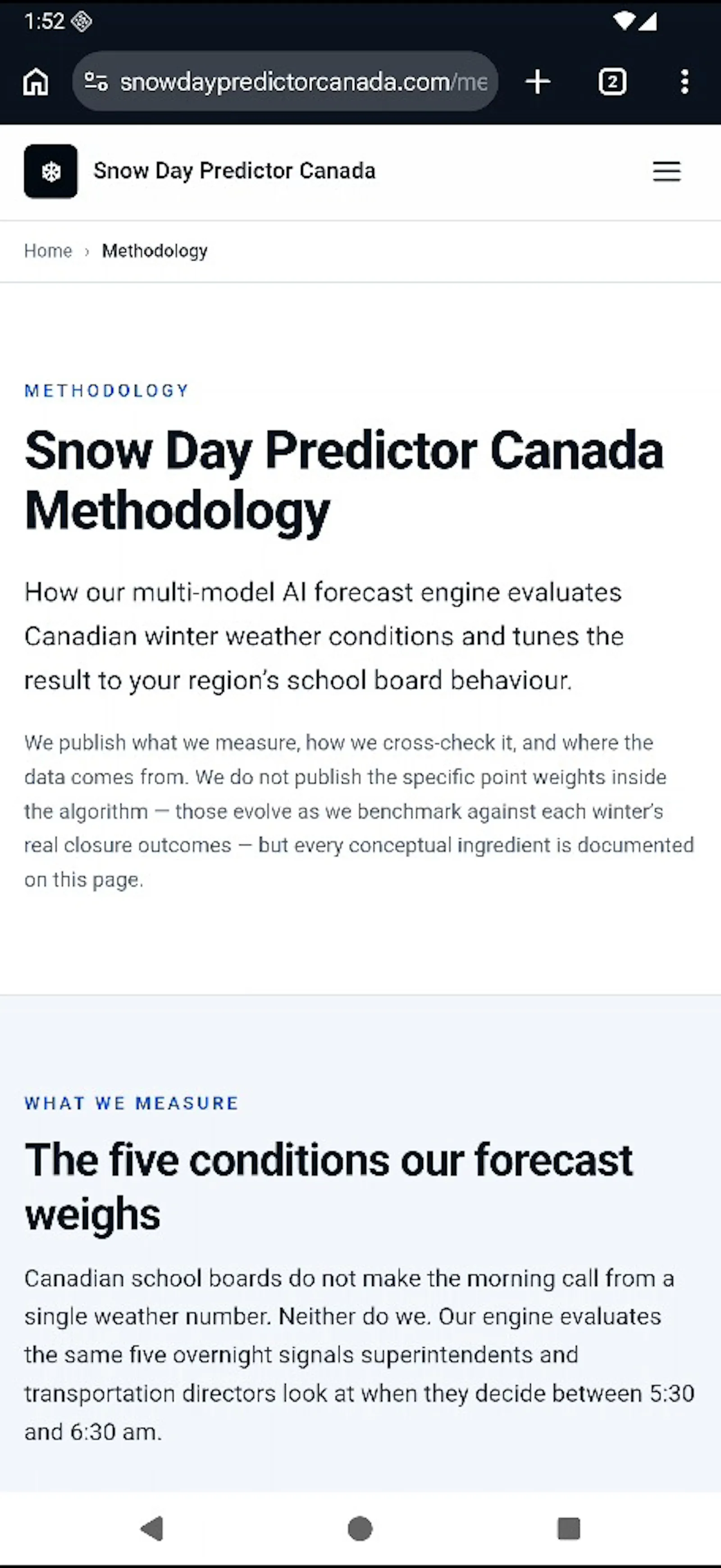 Snow Day Predictor Canada screenshot 3