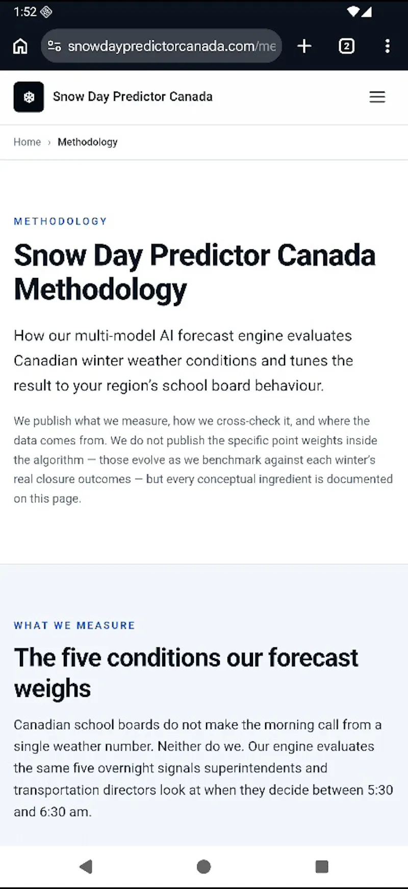 Snow Day Predictor Canada screenshot 3