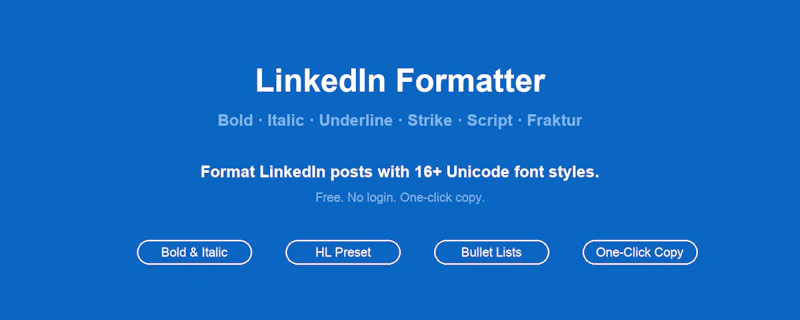 LinkedIn Formatter screenshot 1
