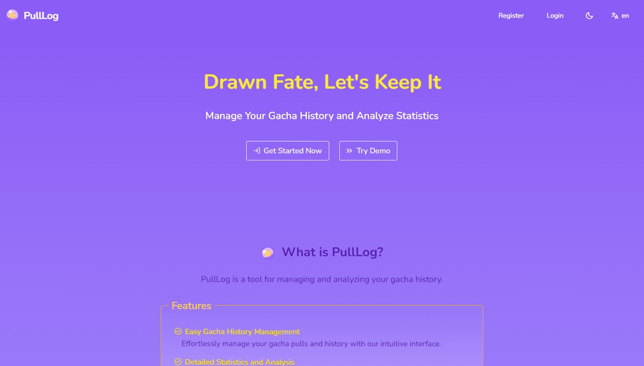 Media Pulllog - Menjejaki dan menganalisis gacha anda menarik dengan mudah 5