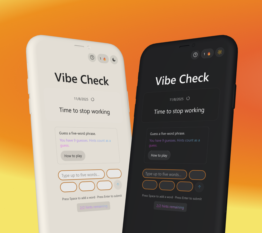 Vibe Check - Main product screenshot demonstrating key features and user interface