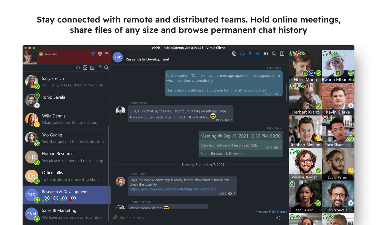 Virola Corporate Messenger - A secure self-hosted messenger and collaboration tool media 2