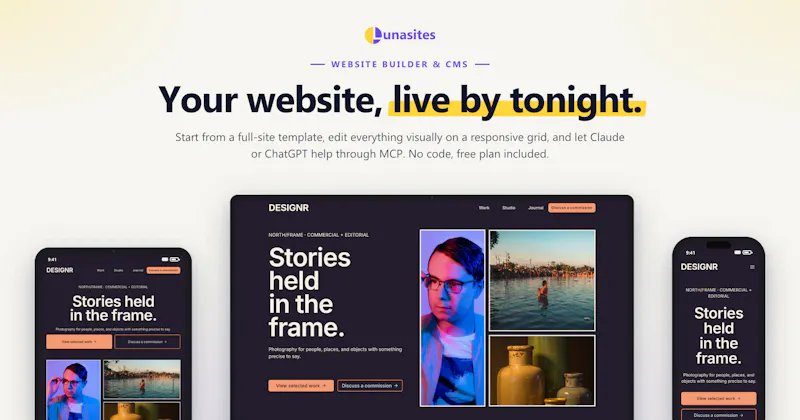 LunaSites! Website builder with MCP screenshot 2