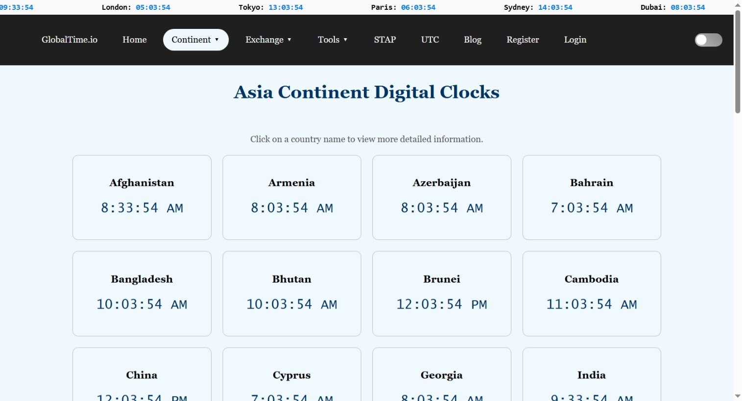 GlobalTime.io - Convertitore Digital Clock Digital e Timezone media 6
