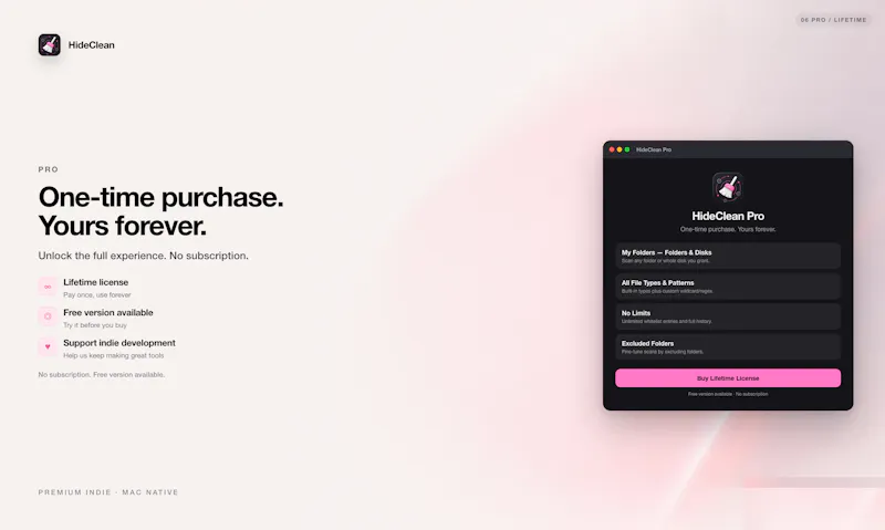 HideClean screenshot 2