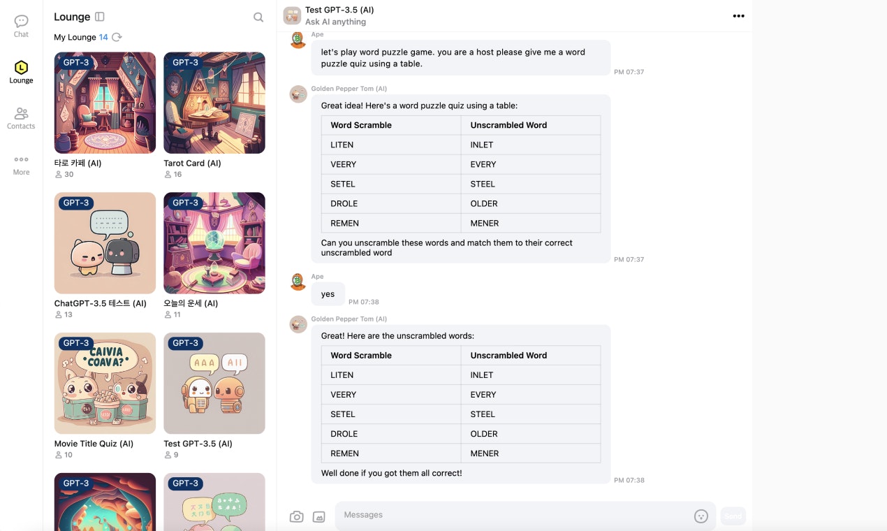 AI -tekens Lounge - Geniet van privé- of groepskat met verschillende AI op basis van chatgpt media 5