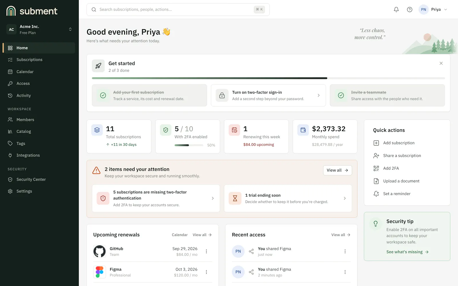 Subment screenshot 2