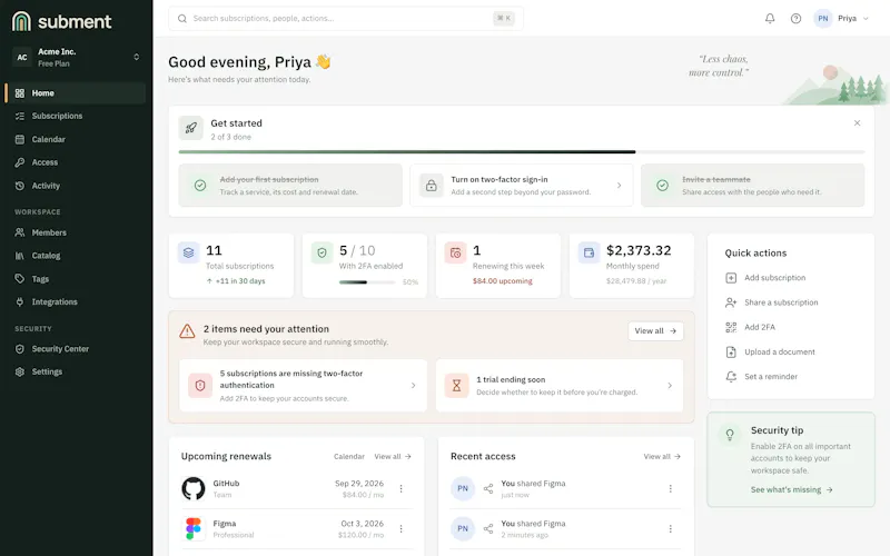 Subment screenshot 2